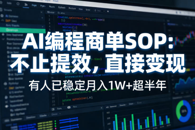 AI编程商单SOP，AI编程不能只给工作提效，还要直接变现，有人已经稳定月入1W+半年了-亮剑学堂