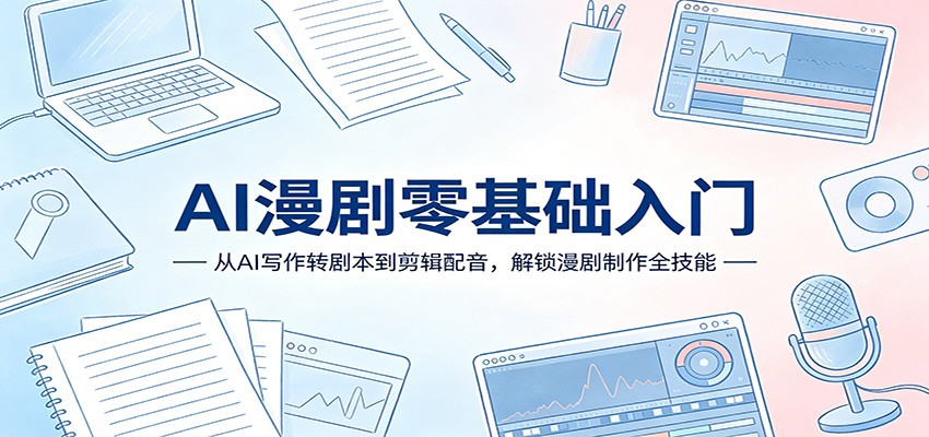 AI漫剧零基础入门：从AI写作转剧本到剪辑配音，解锁漫剧制作全技能-亮剑学堂